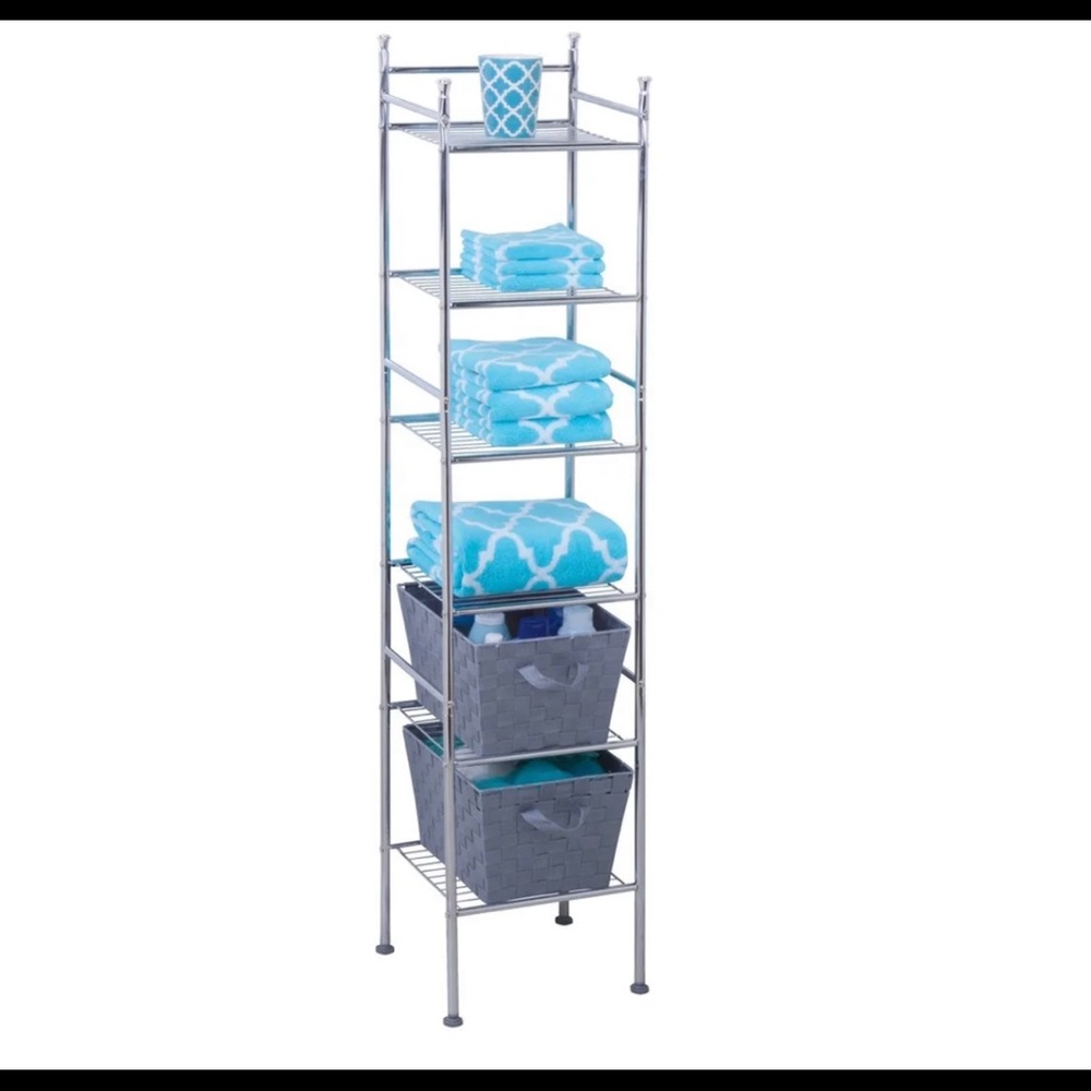 🎁 new - 6 Tier Chrome Bathroom Storage Shelving - Picture 2 of 6